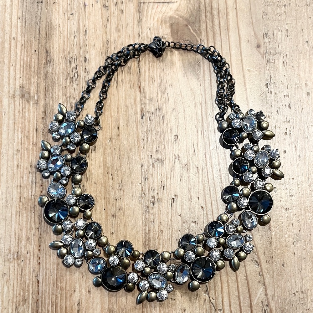 Rhinestone Bib Chunky Statement Necklace